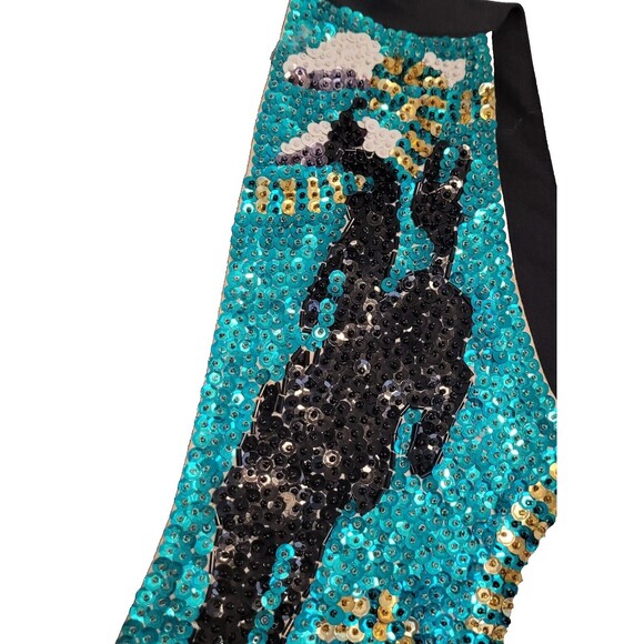 Vintage Fashion Fantasy Vest Sequins Beaded Western Bedazzled Cowgirl Bronco Y2K - Picture 3 of 11